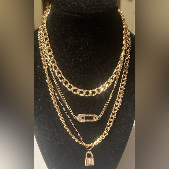 Gold Layered Chain Necklace Set for Women - 4 Pack - Picture 2 of 6